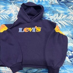 Levi's Dark Blue Hoodie with Multicolor Logo